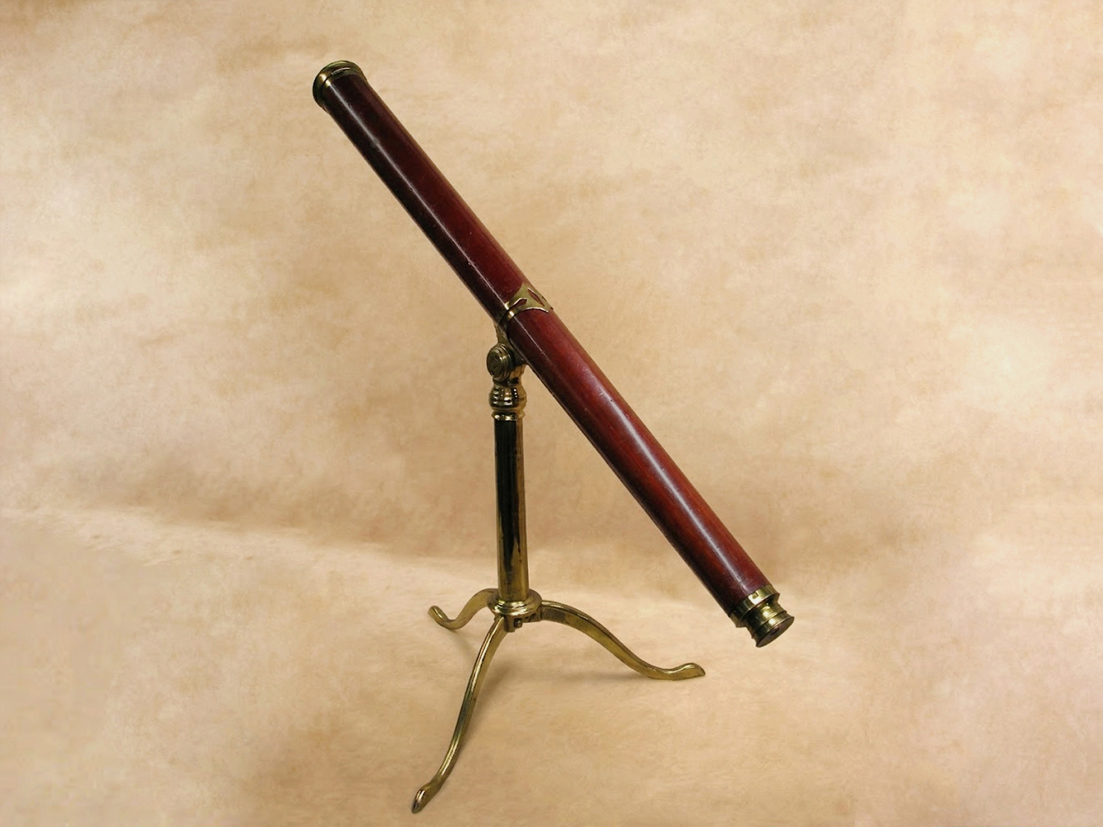 18th Century Library telescope signed 'Kimbell, Dean St, London' with brass tripod